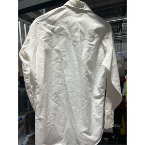 Vintage Dickson-Jenkins Pearl Snap Western Shirt White USA Made 15.5 32